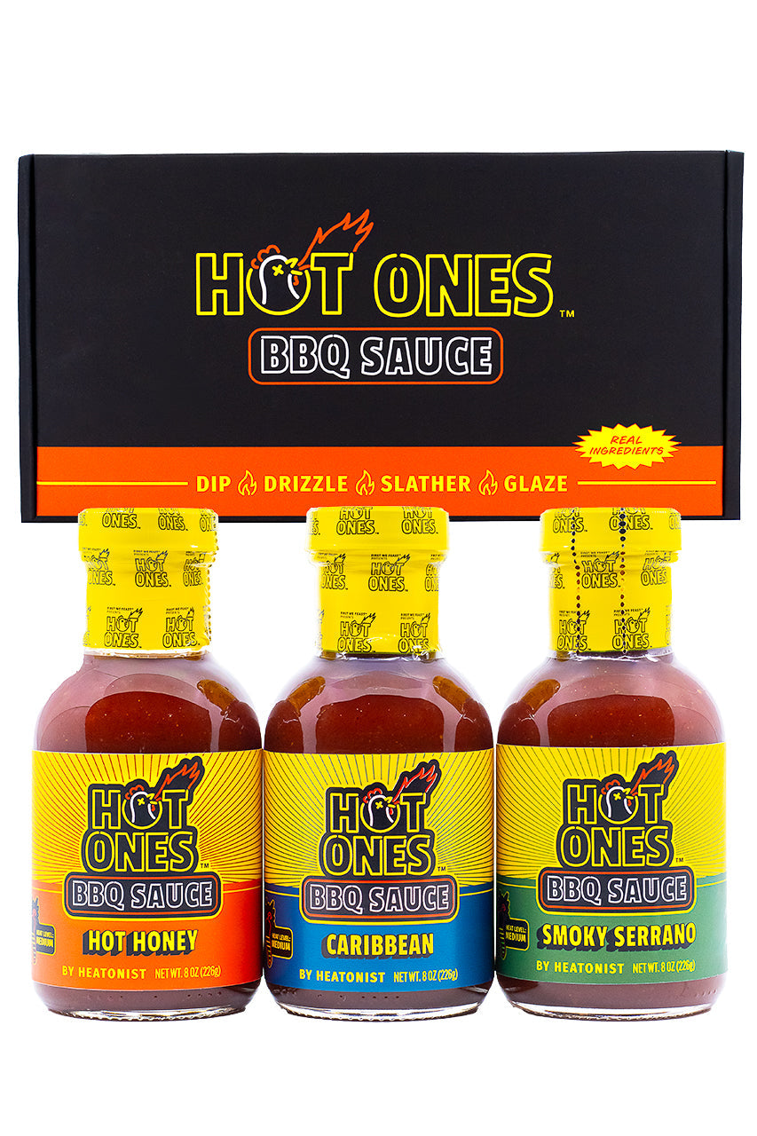 Hot Ones BBQ Trio Pack (Hot Honey / Caribbean / Smoked Serrano) A5